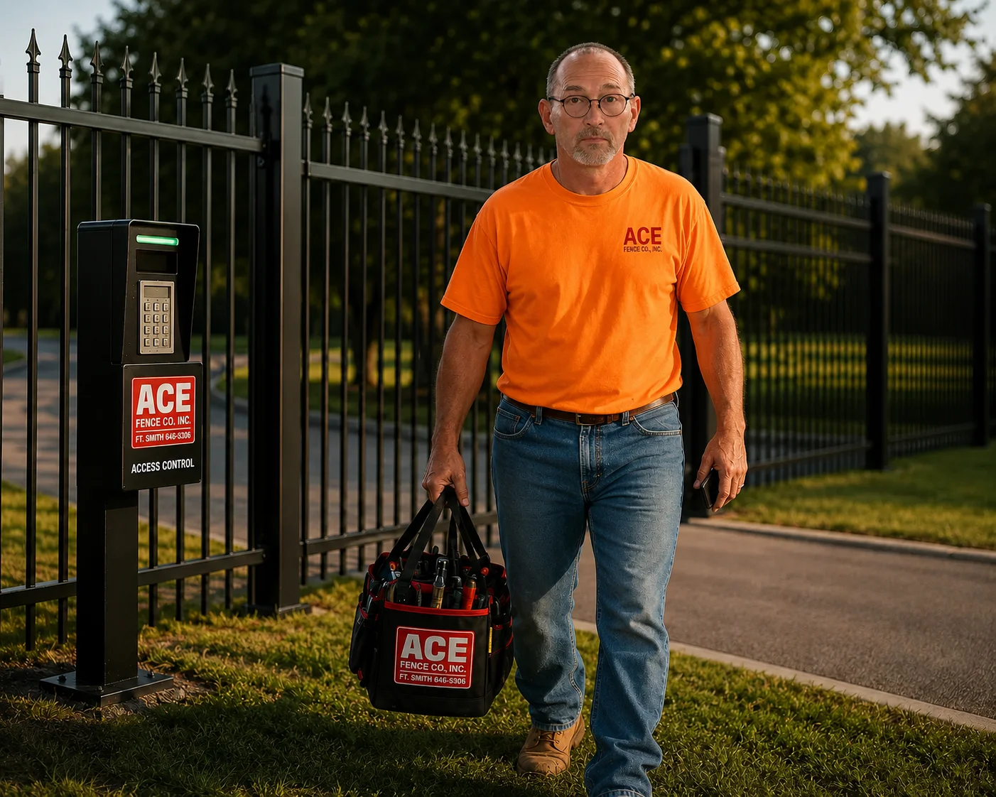 Ace Fence Company crew working in Arkansas
