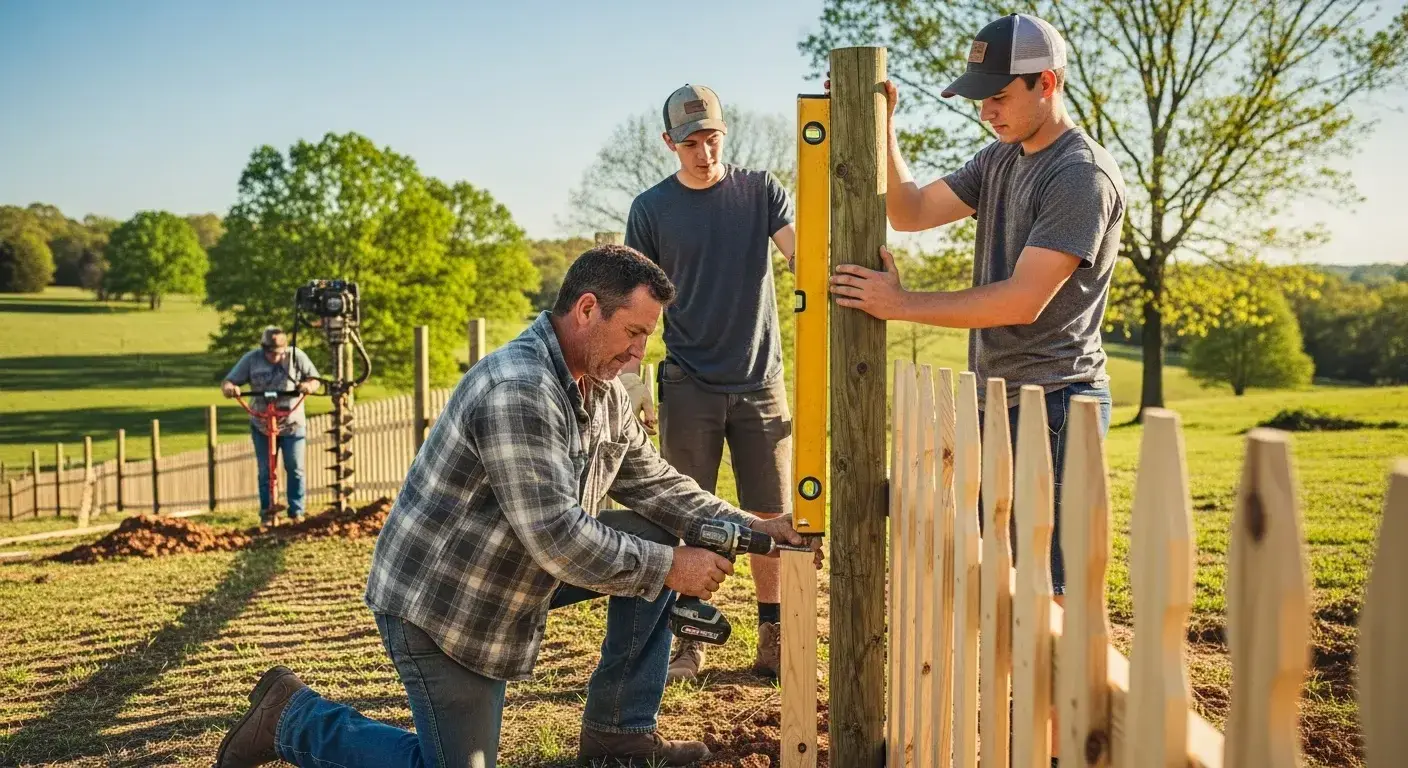 Ace Fence Company crew working in Arkansas